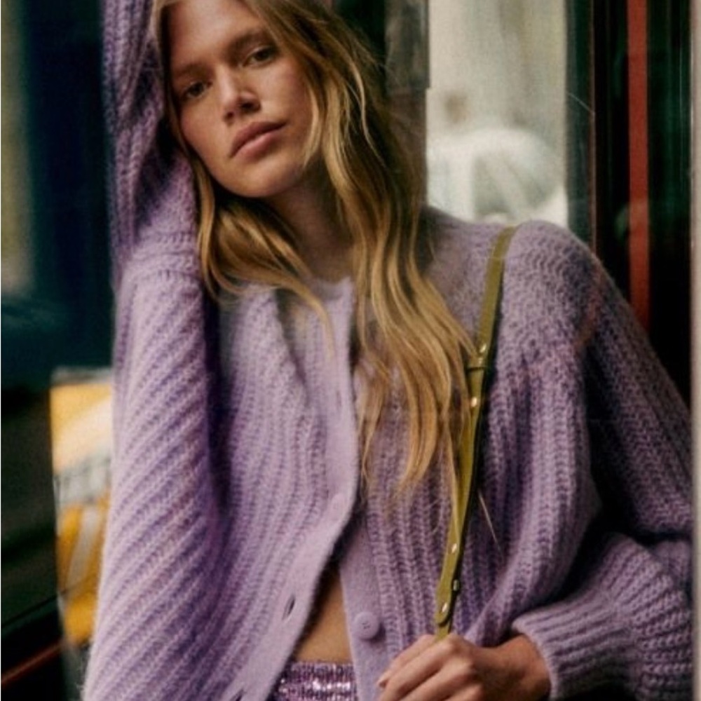 Sezane Emile Cardigan Wisteria - Size S
